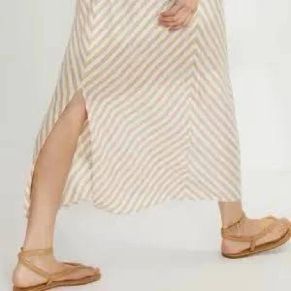 Everlane Bias Cut Linen Striped Dress Size 12 - Picture 14 of 15